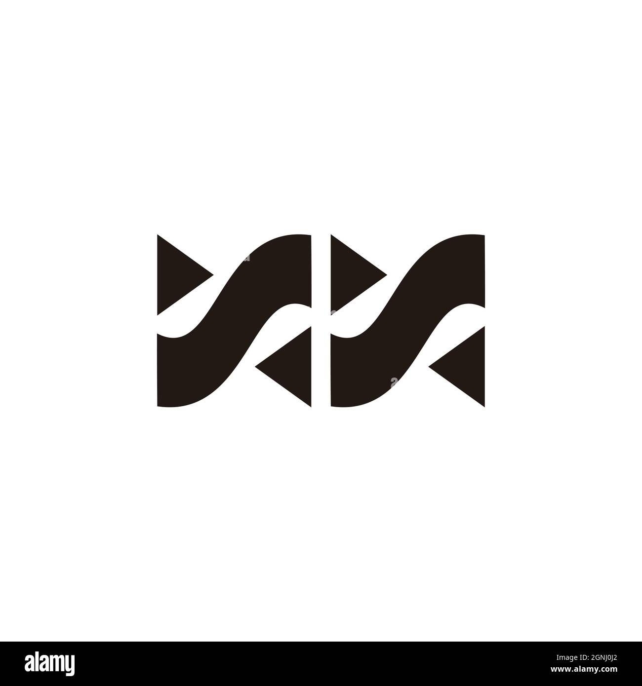 letter ss curves arrows triangle logo vector Stock Vector