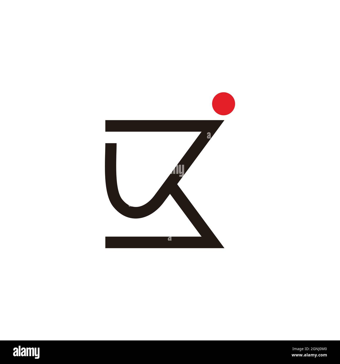 letter jk simple line dot geometric logo vector Stock Vector