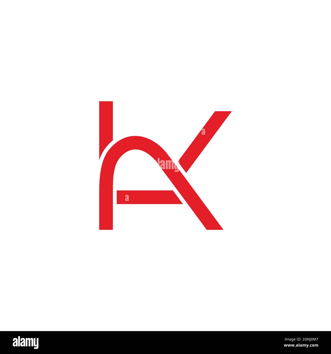 letter ak simple geometric line logo vector Stock Vector