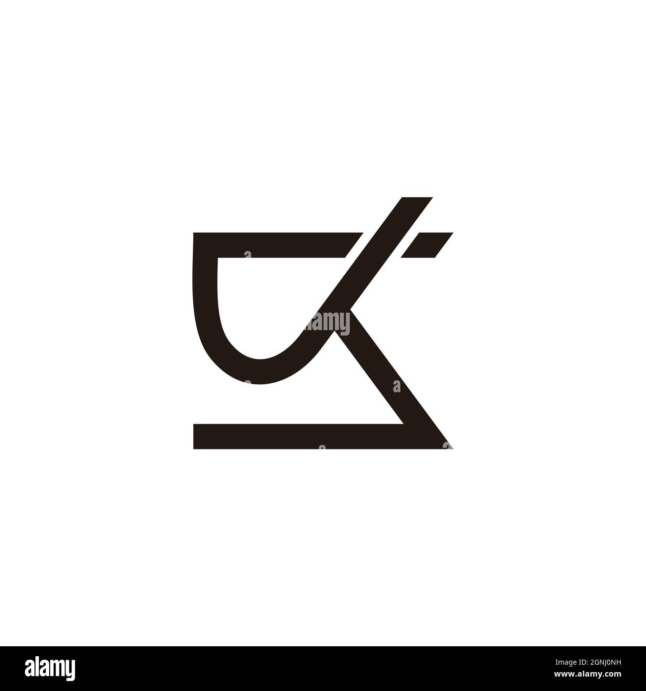 letter sk simple overlapping line logo vector Stock Vector