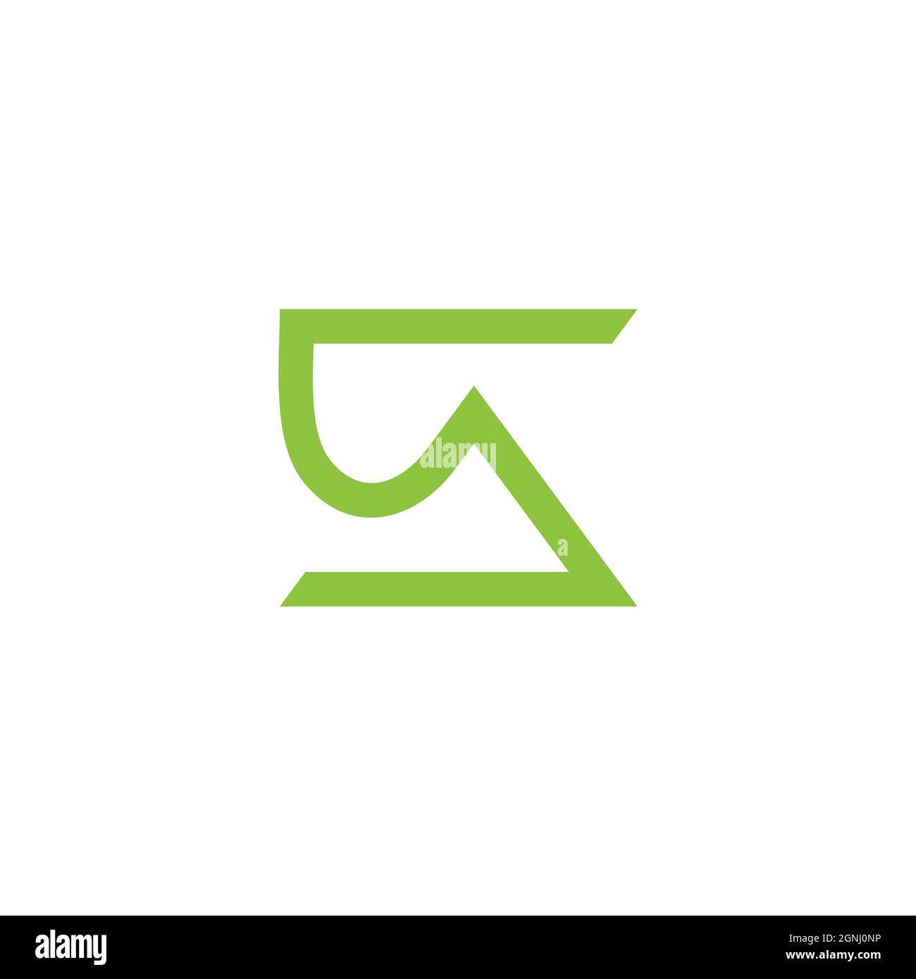 letter s triangle green mountain geometric line logo vector Stock Vector