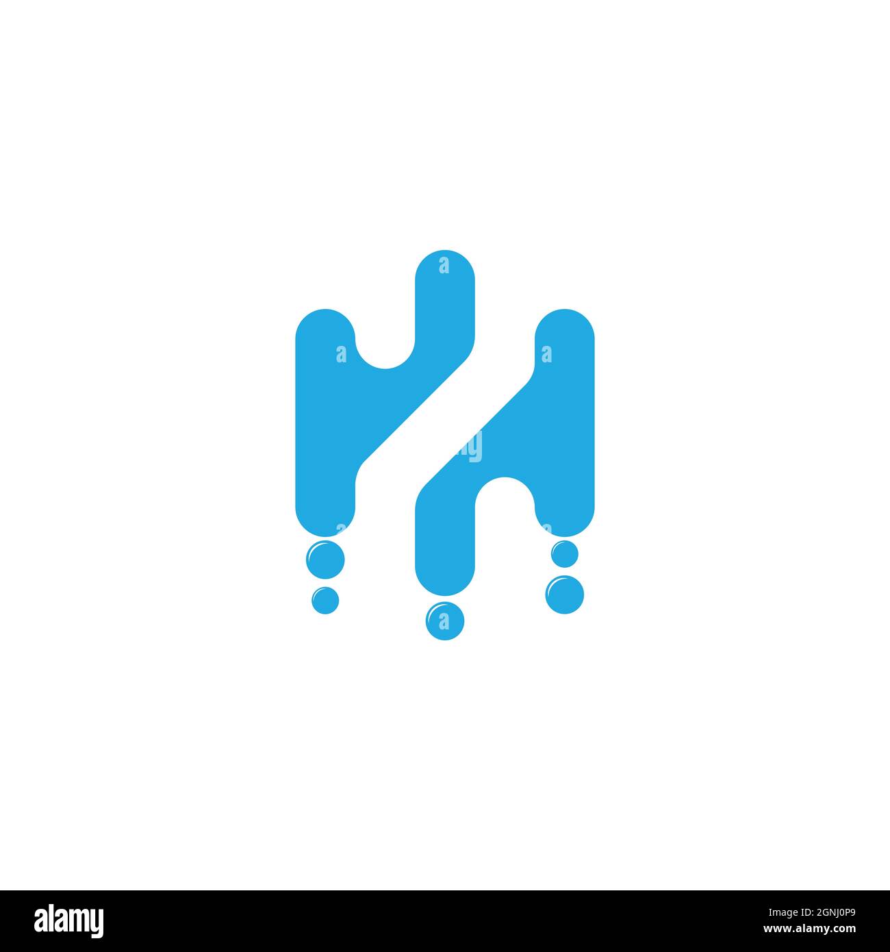 number 2 blue fresh water drops logo vector Stock Vector