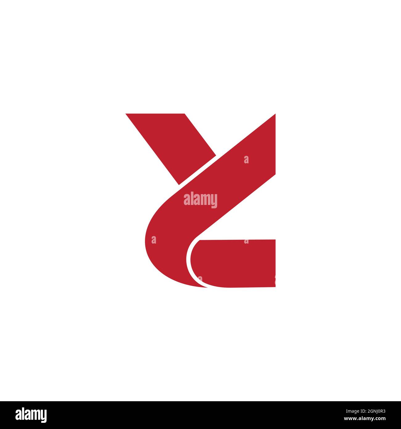 abstract letter yl ribbon 3d flat logo vector Stock Vector