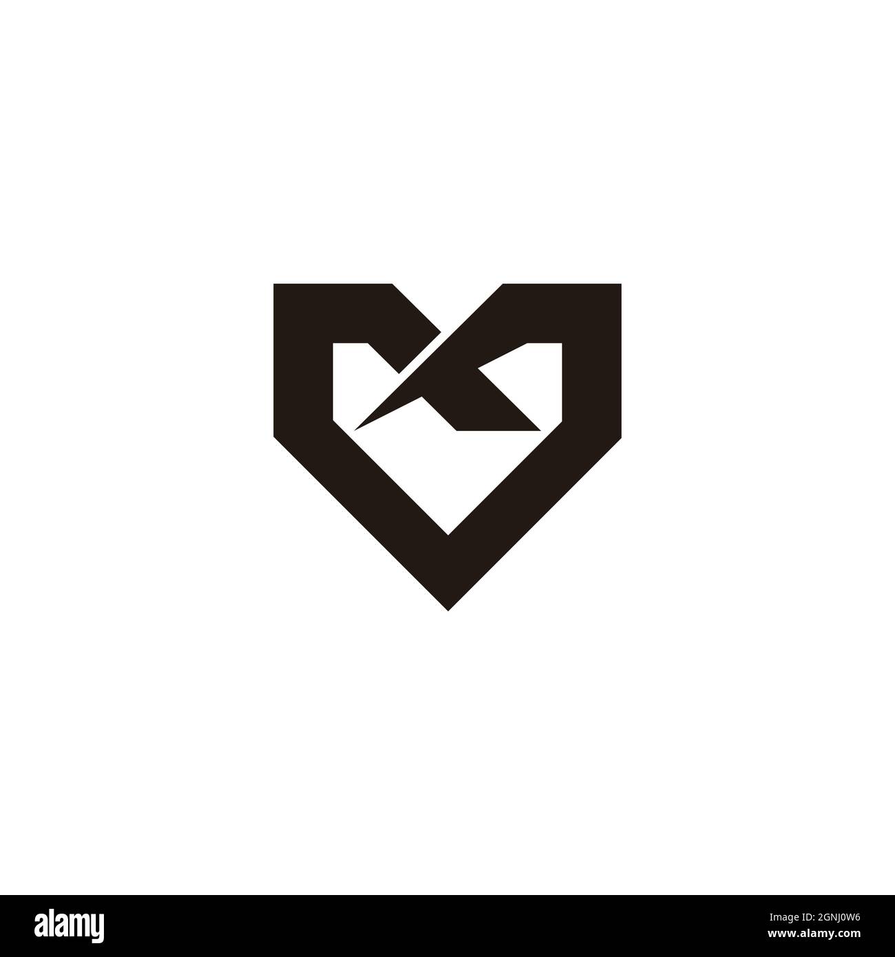 letter vx simple linked geometric logo vector Stock Vector