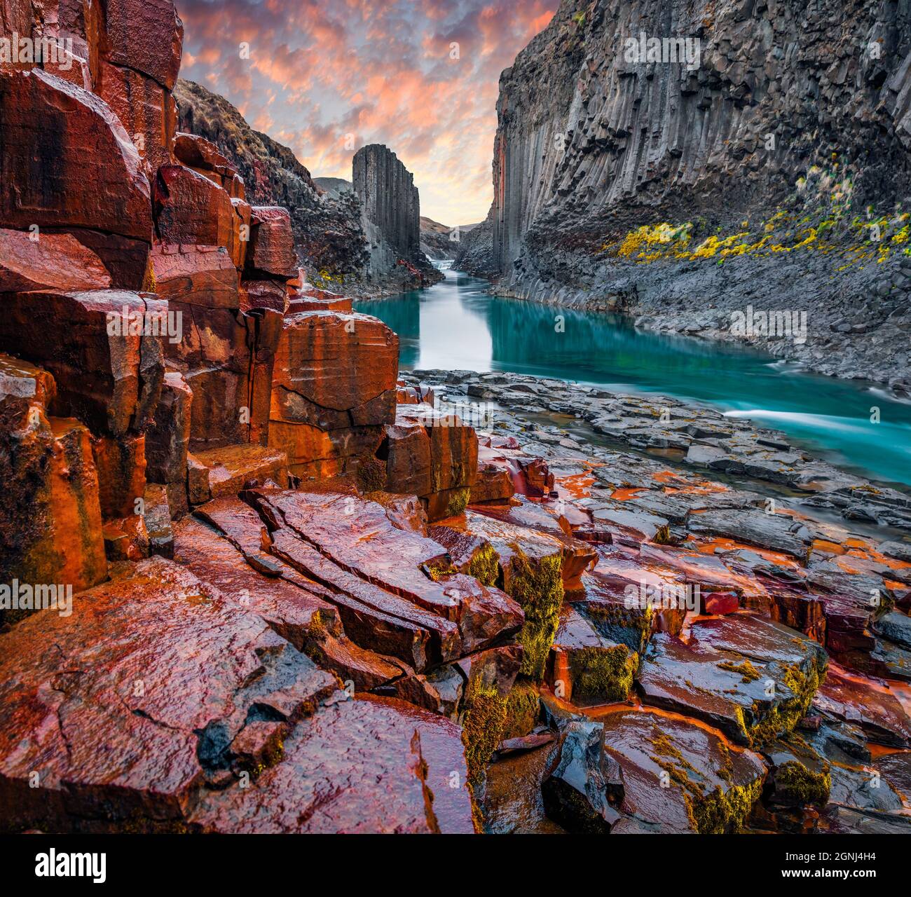 Studlagil canyon rocks hi-res stock photography and images - Alamy