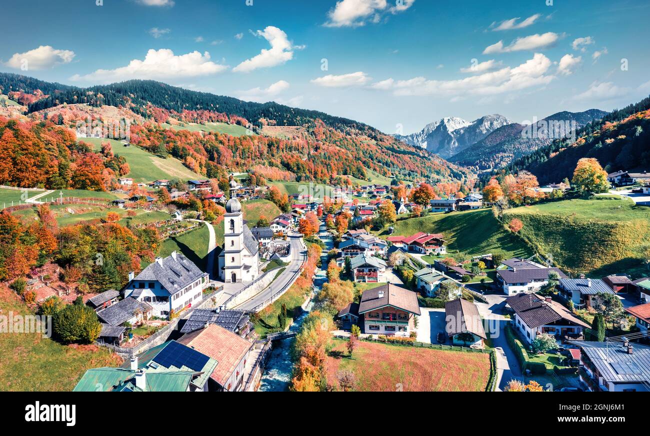 Village scene from the air hi-res stock photography and images - Alamy