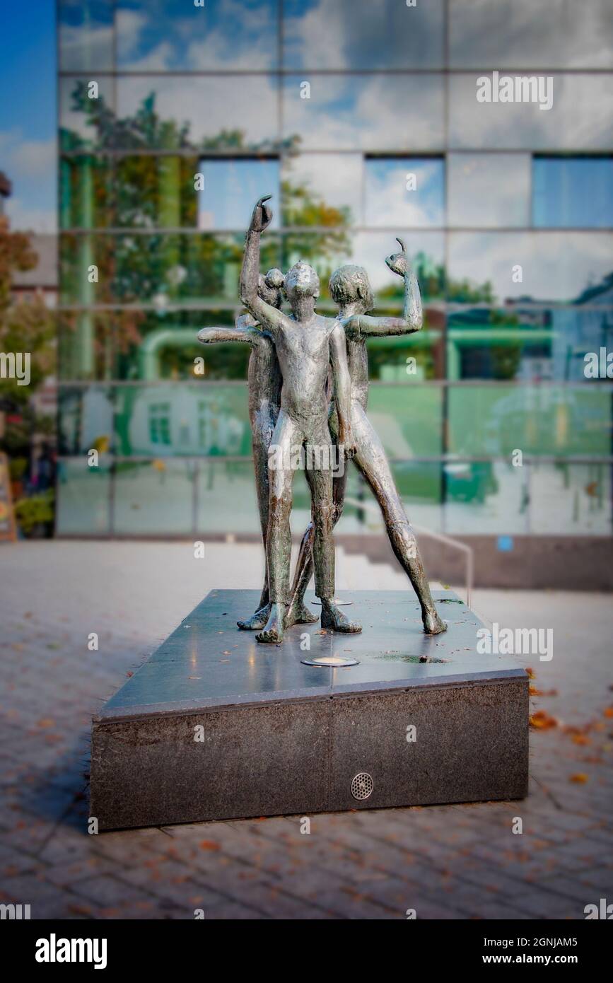 AACHEN, GERMANY. OCTOBER 04, 2020 Klenkes Sculpture In Holzgraben. Monument on the square Stock Photo