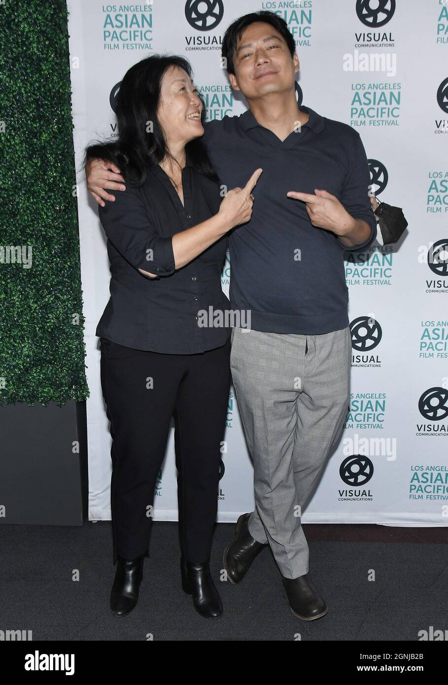Los Angeles, USA. 25th Sep, 2021. (L-R) Director Anna Chi and Archie Kao at  the 2021 Los Angeles Asian Pacific Film Festival - THE DISAPPEARANCE OF  MRS. WU Screening held at the