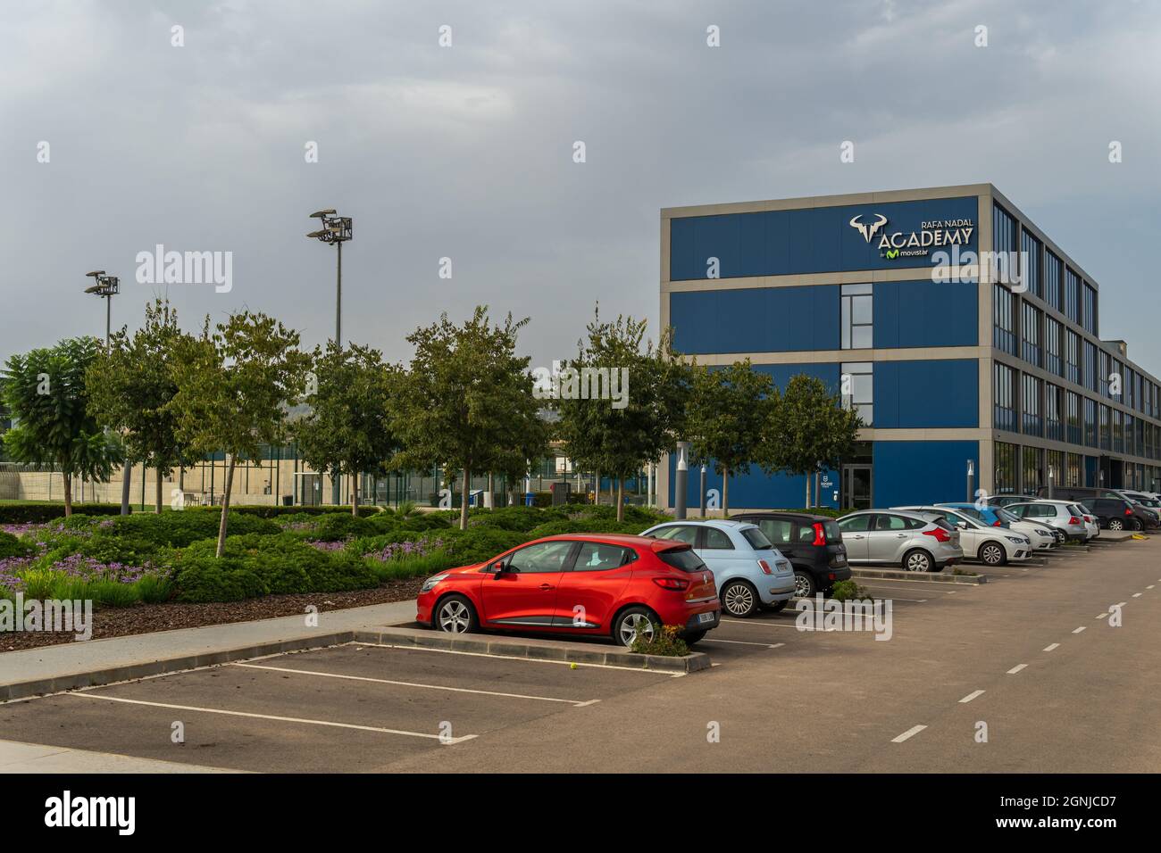 Manacor, Spain; september 25 2021: Main facade of the Rafa Nadal Sports Centre which houses the international school, museum and sports courts created Stock Photo