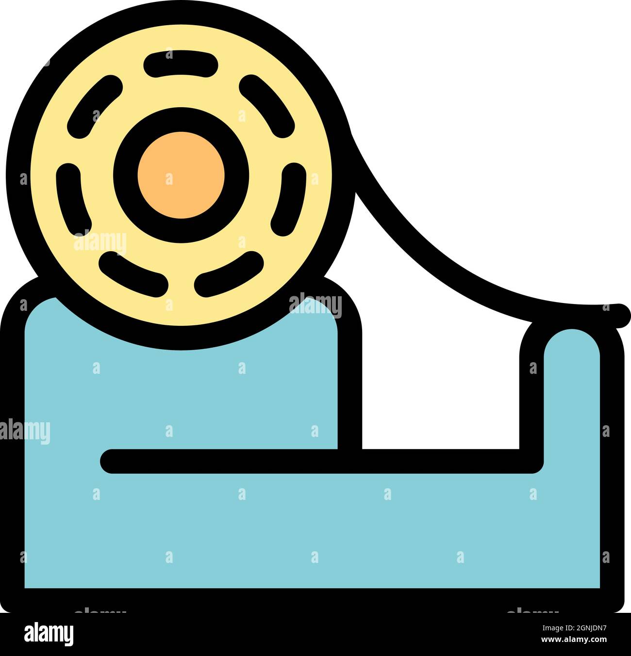 Desktop tape dispenser icon. Outline desktop tape dispenser vector icon