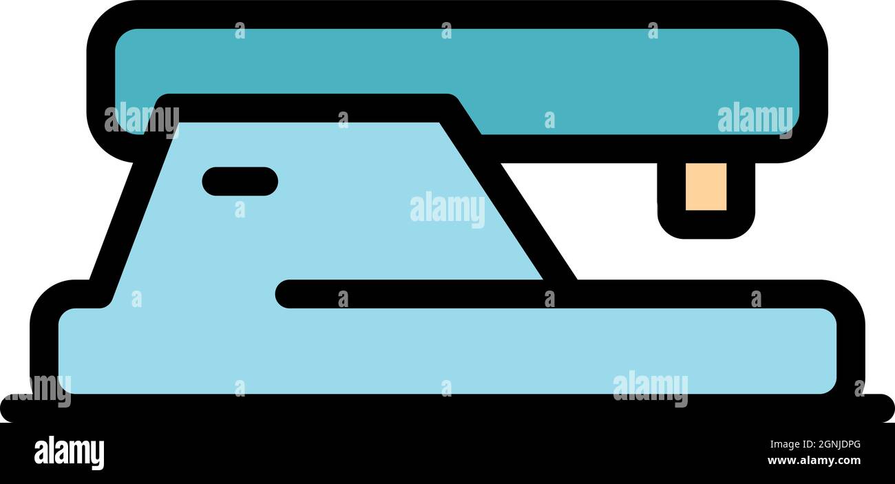 Office stapler icon. Outline office stapler vector icon color flat isolated Stock Vector