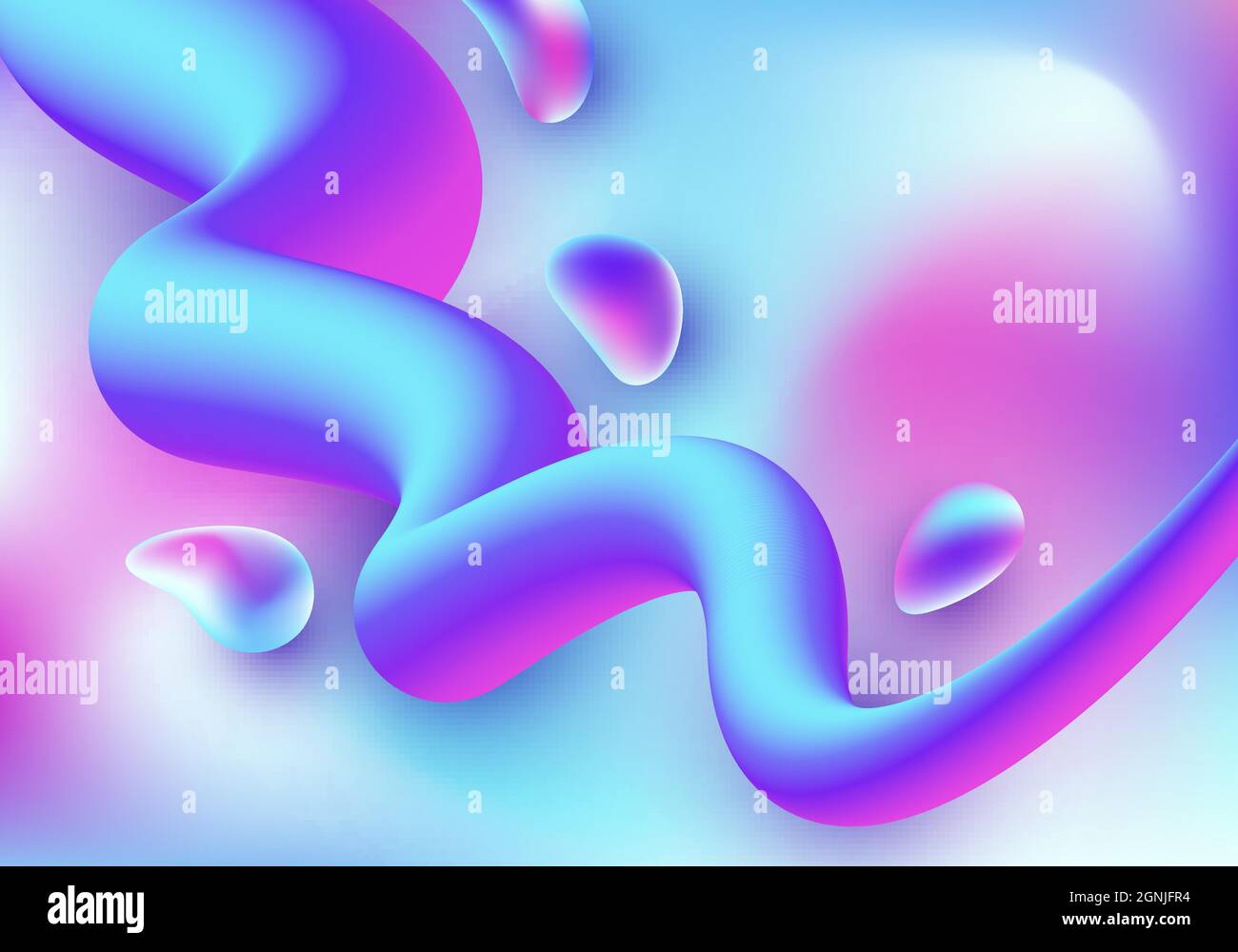 Abstract trendy 3D fluid gradient shape vibrant color background. Vector illustration Stock Vector