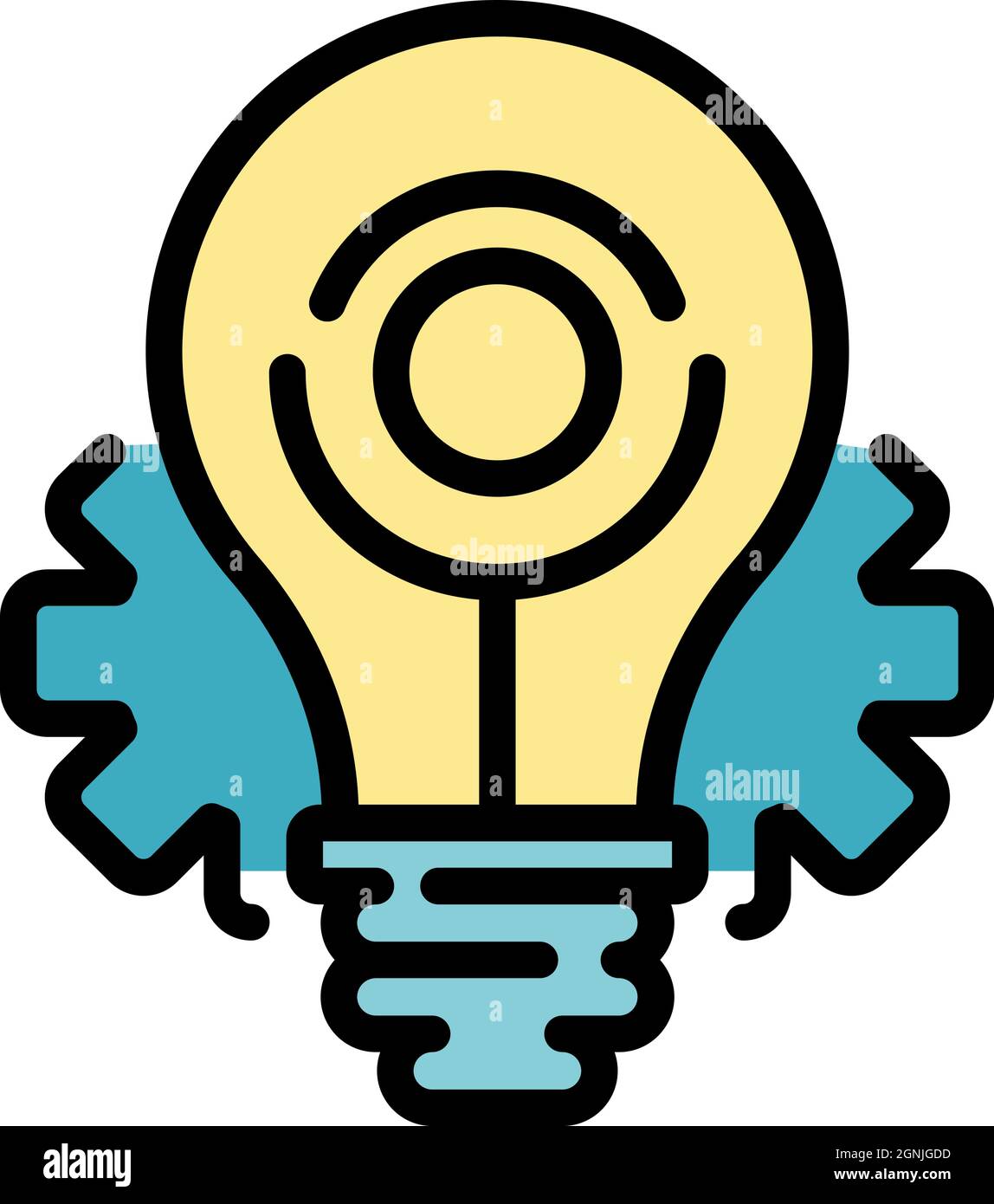 Restructuring idea icon. Outline restructuring idea vector icon color flat isolated Stock Vector
