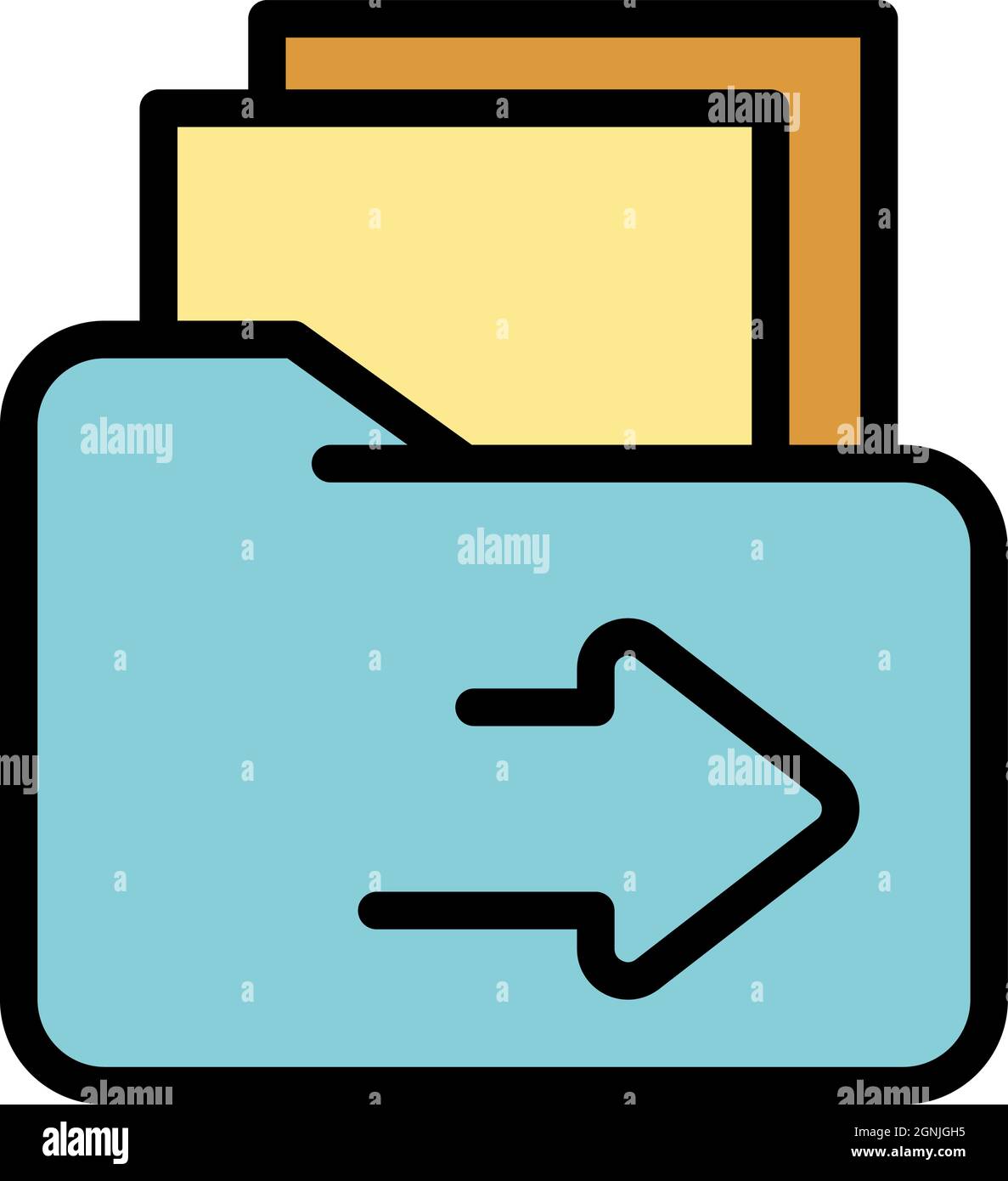 Restructuring folder icon. Outline restructuring folder vector icon color flat isolated Stock Vector