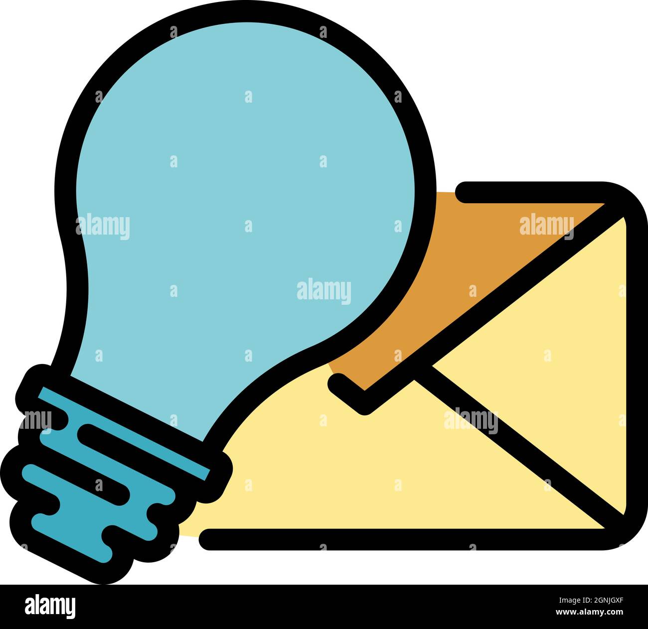 Restructuring mail idea icon. Outline restructuring mail idea vector icon color flat isolated Stock Vector