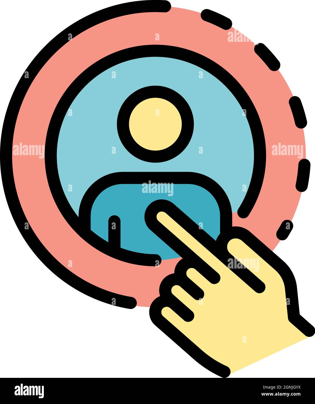 Avatar restructuring icon. Outline avatar restructuring vector icon color flat isolated Stock Vector