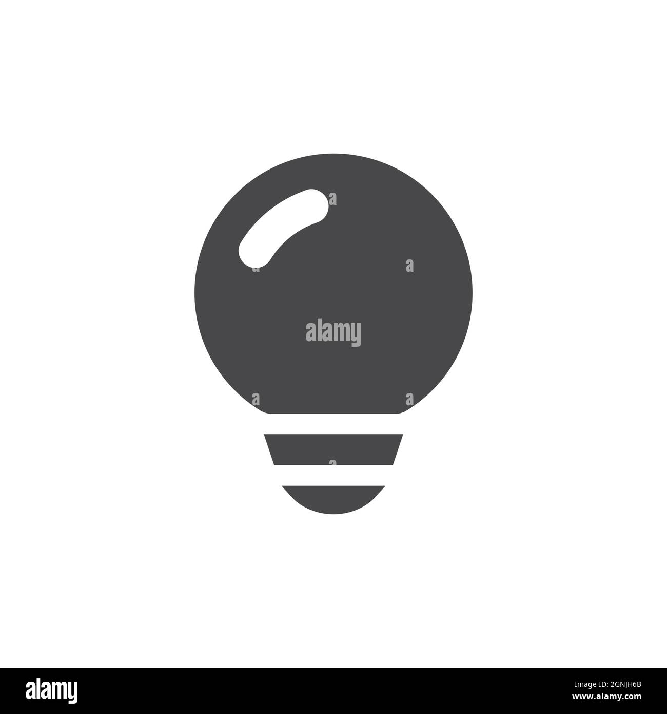 Lightbilb black vector icon. Simple light bulb symbol. Stock Vector