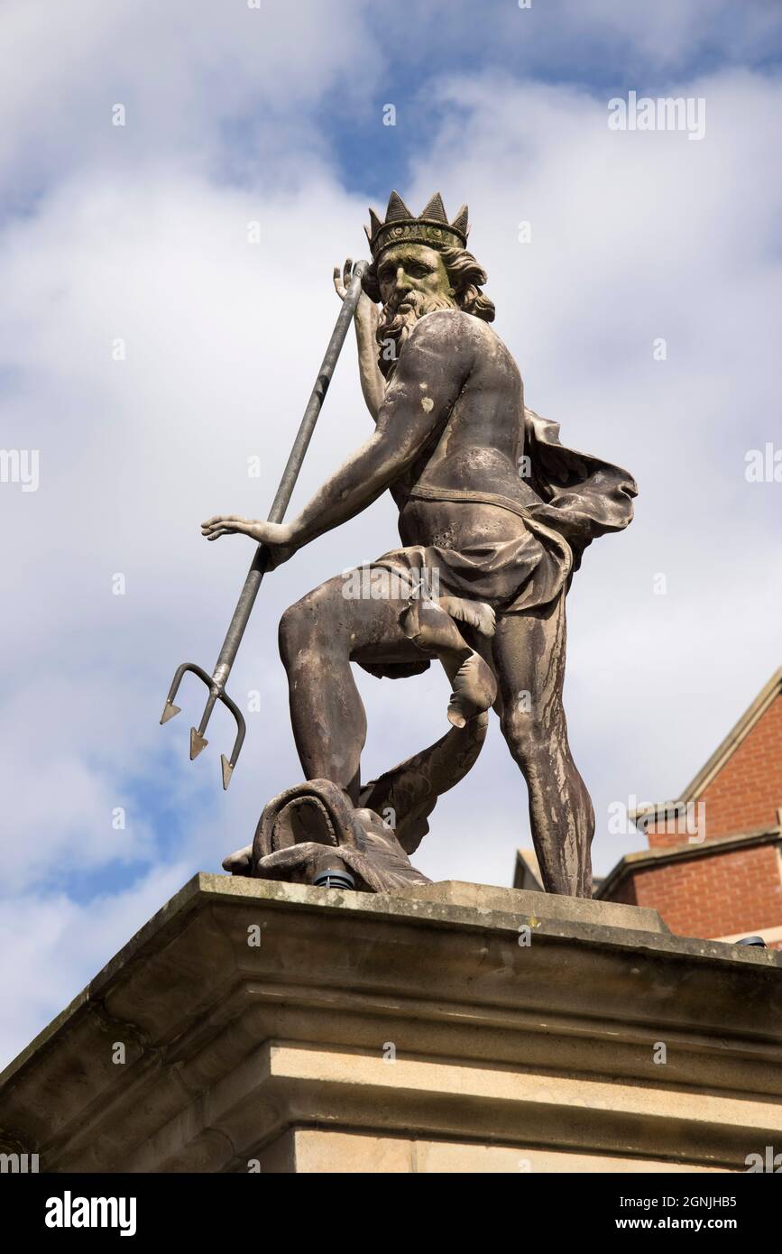 statue of neptune in the market place in durham city Stock Photo Alamy
