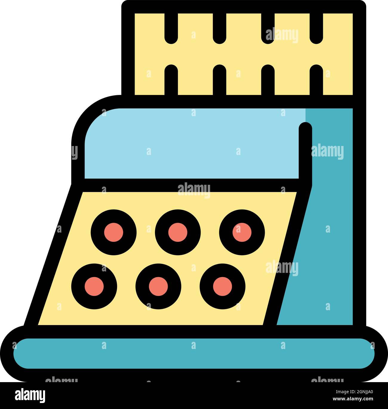 Cash machine icon. Outline cash machine vector icon color flat isolated ...