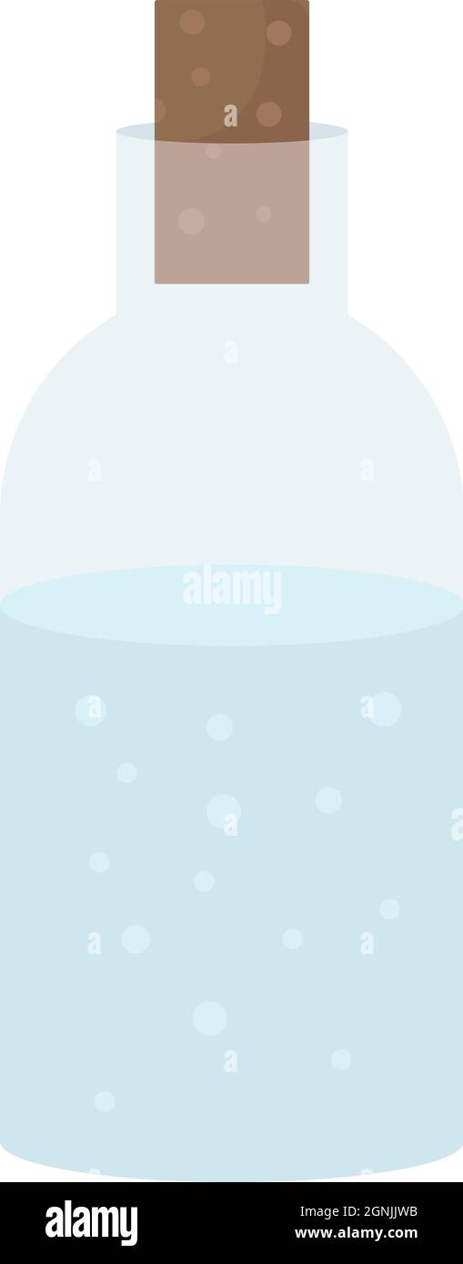Glass bottle wirh water semi flat color vector object Stock Vector