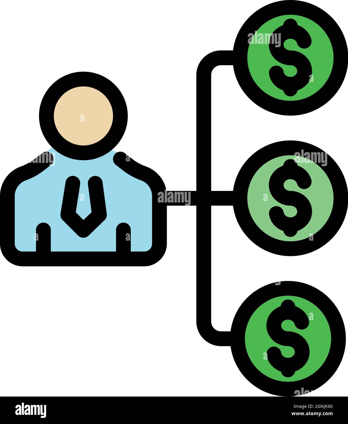 Trader icon. Outline trader vector icon color flat isolated Stock ...