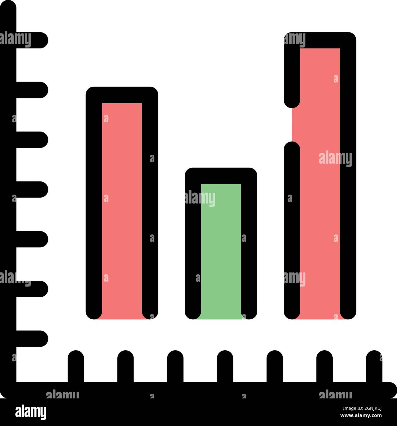 Trader graph chart icon. Outline trader graph chart vector icon color ...