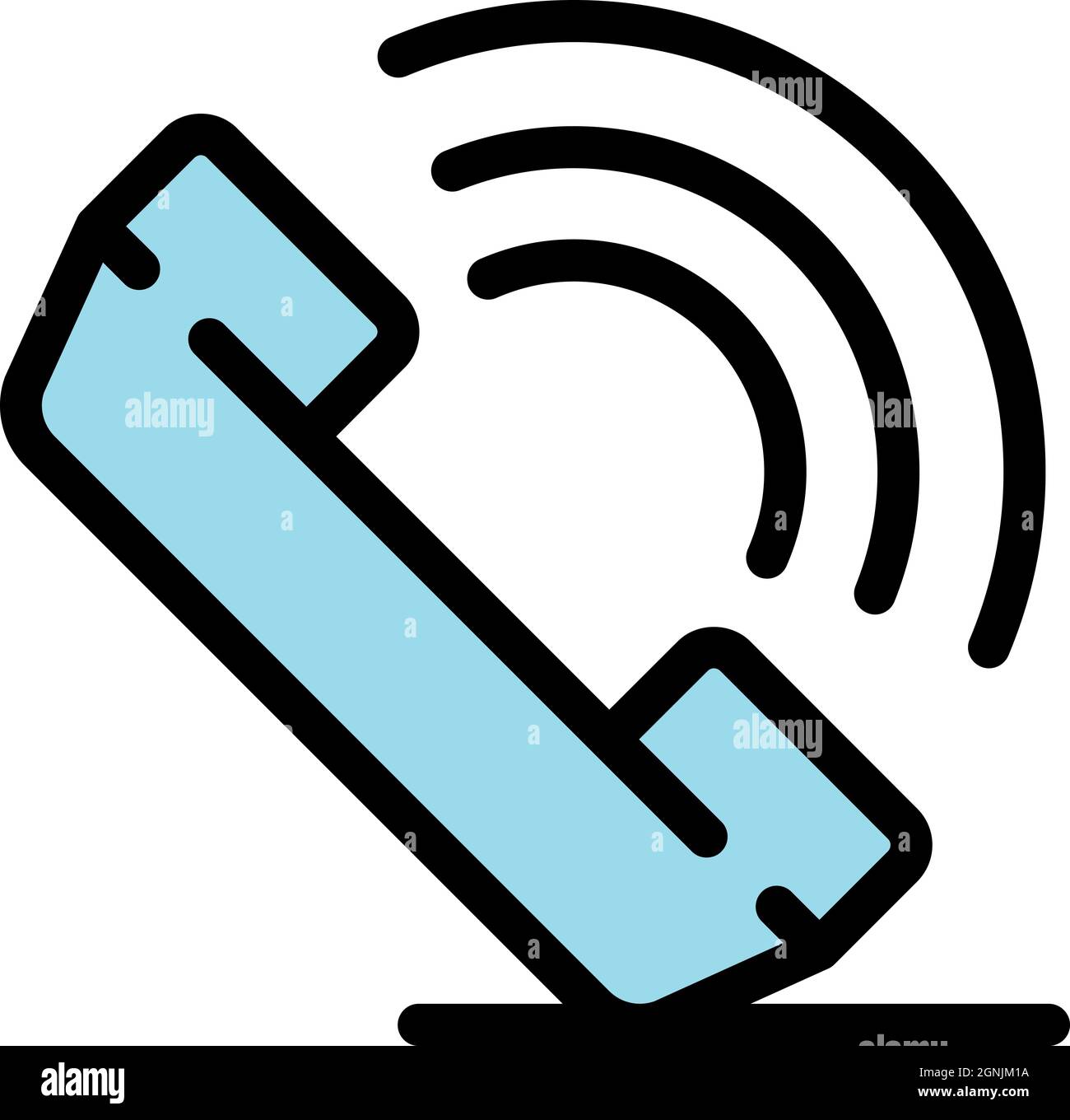 Broker call icon. Outline broker call vector icon color flat isolated ...