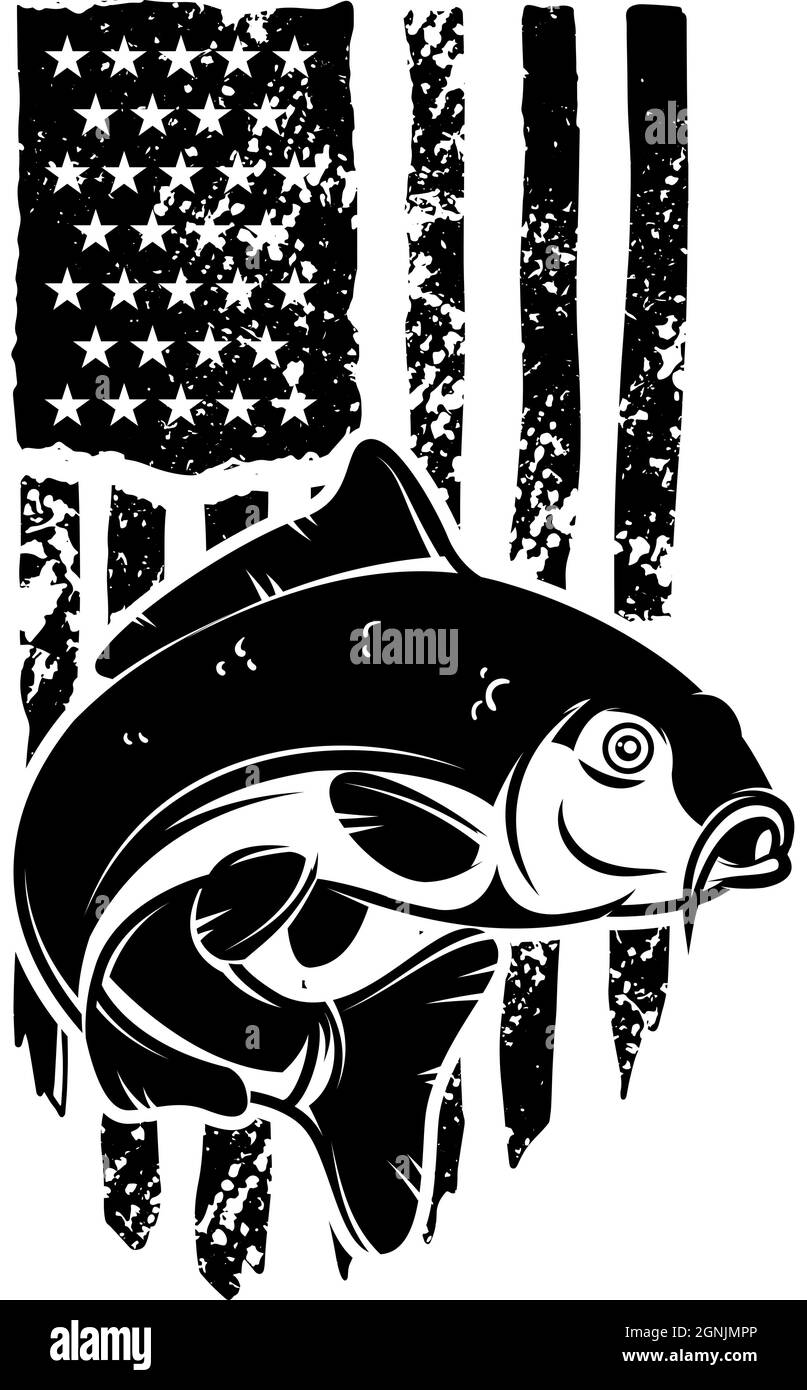 Usa fishing flag Black and White Stock Photos & Images - Alamy