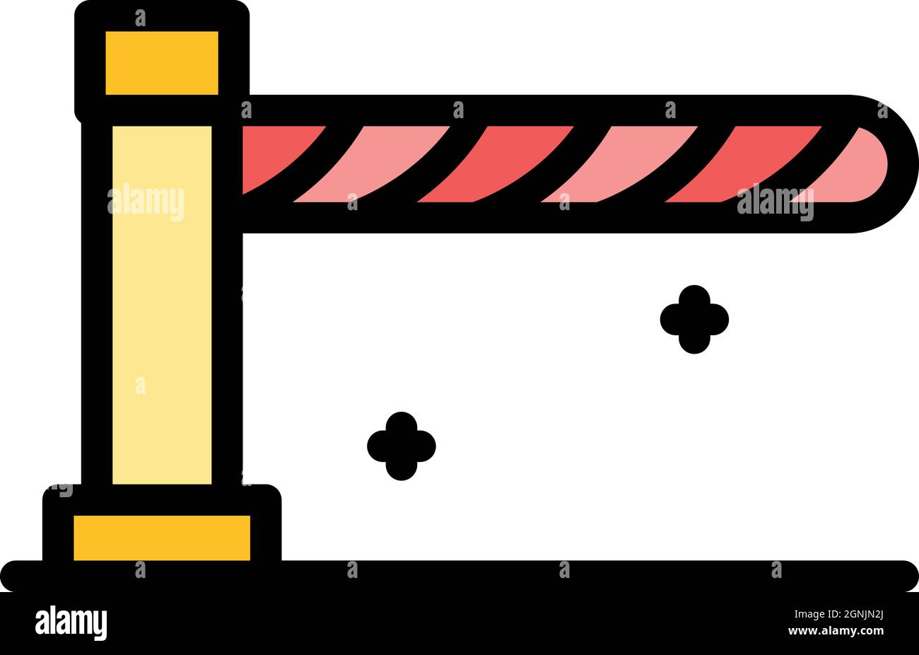 Border barrier icon. Outline border barrier vector icon color flat ...