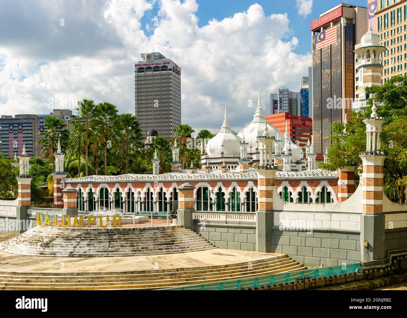 Masjid Jamek at the River of Life, Kuala Lumpur, Malaysia Stock Photo