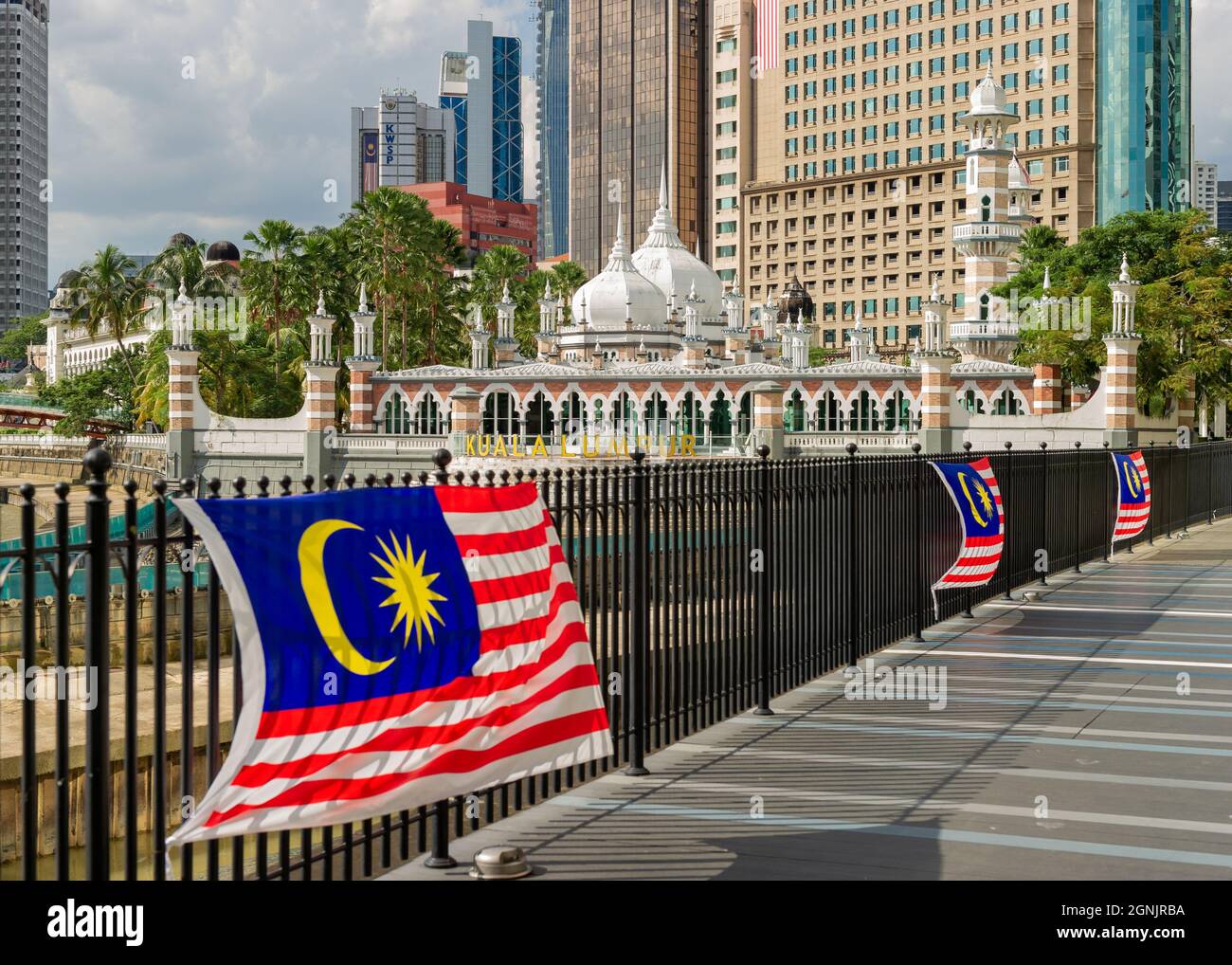 Masjid Jamek at the River of Life, Kuala Lumpur, Malaysia Stock Photo