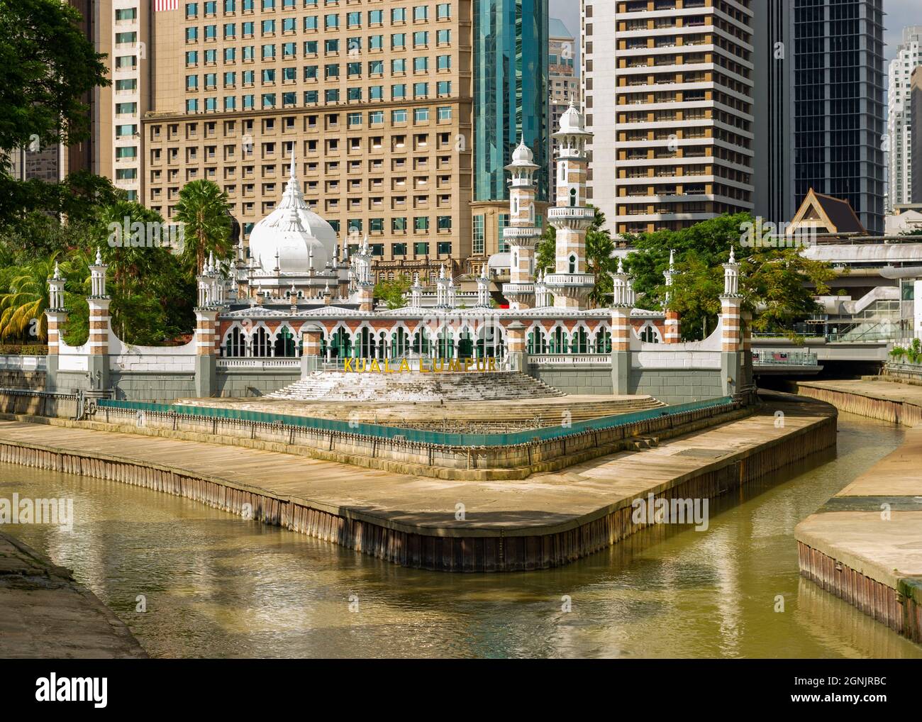 Masjid Jamek at the River of Life, Kuala Lumpur, Malaysia Stock Photo