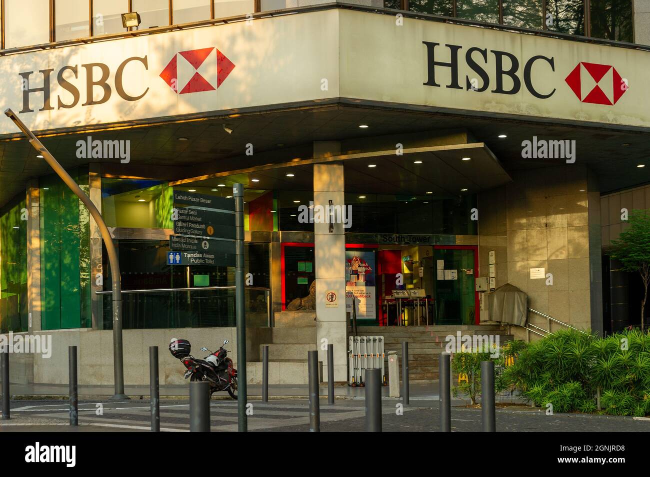 HSBC Malaysia at sunset, Chinatown, Kuala Lumpur Stock Photo