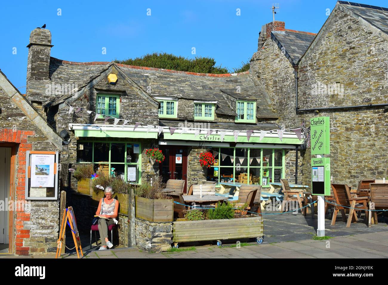 Tintagel Shops, Cornwall, UK Stock Photo Alamy