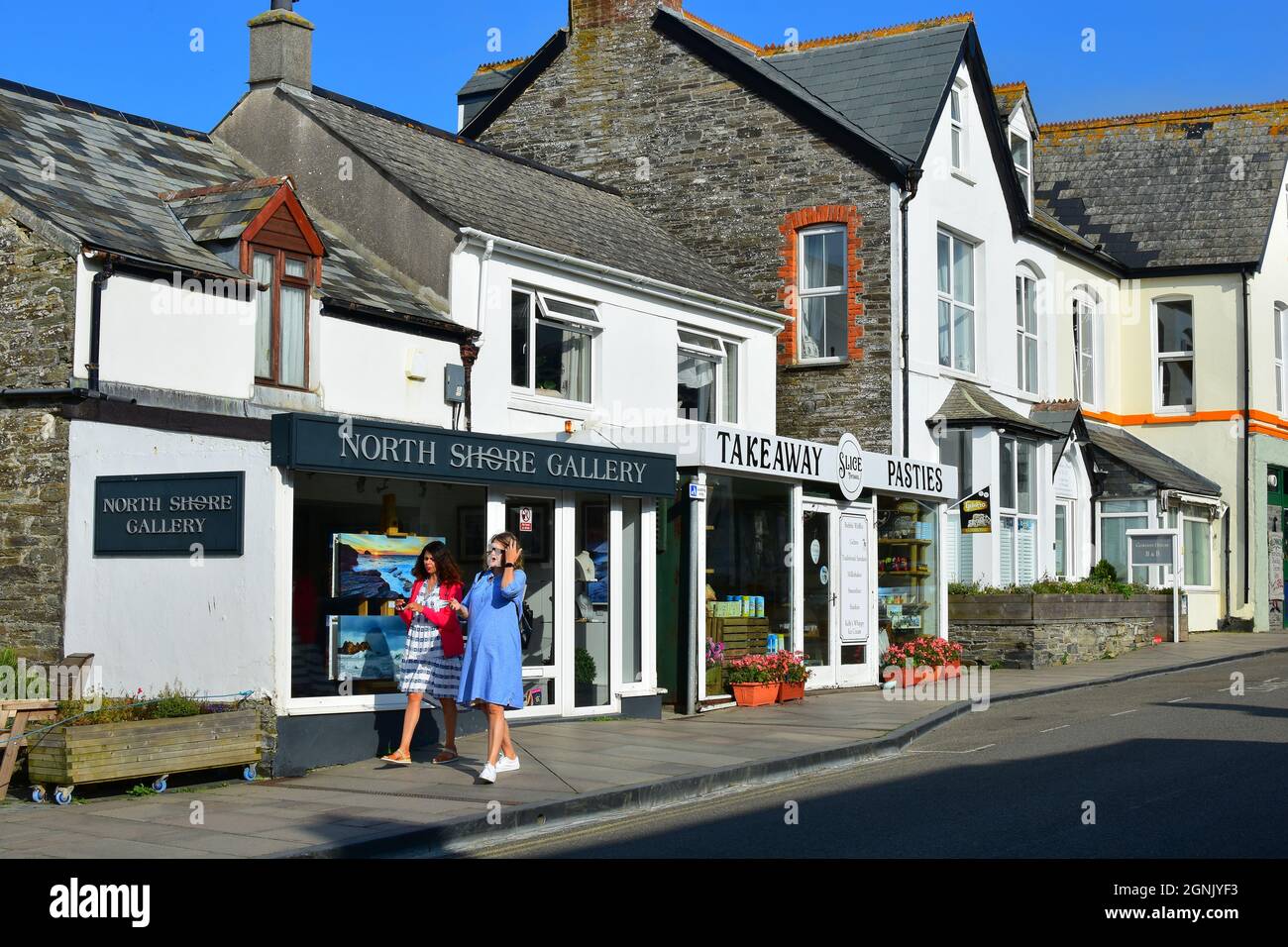Tintagel Shops, Cornwall, UK Stock Photo Alamy