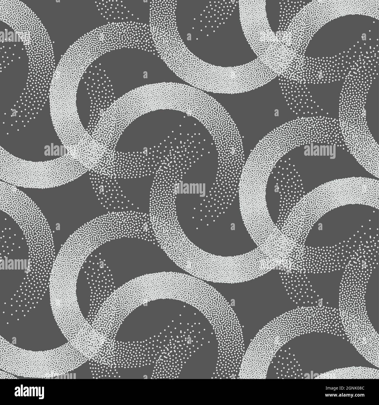 Stipple seamless pattern in retro style on grey background. Vector ...