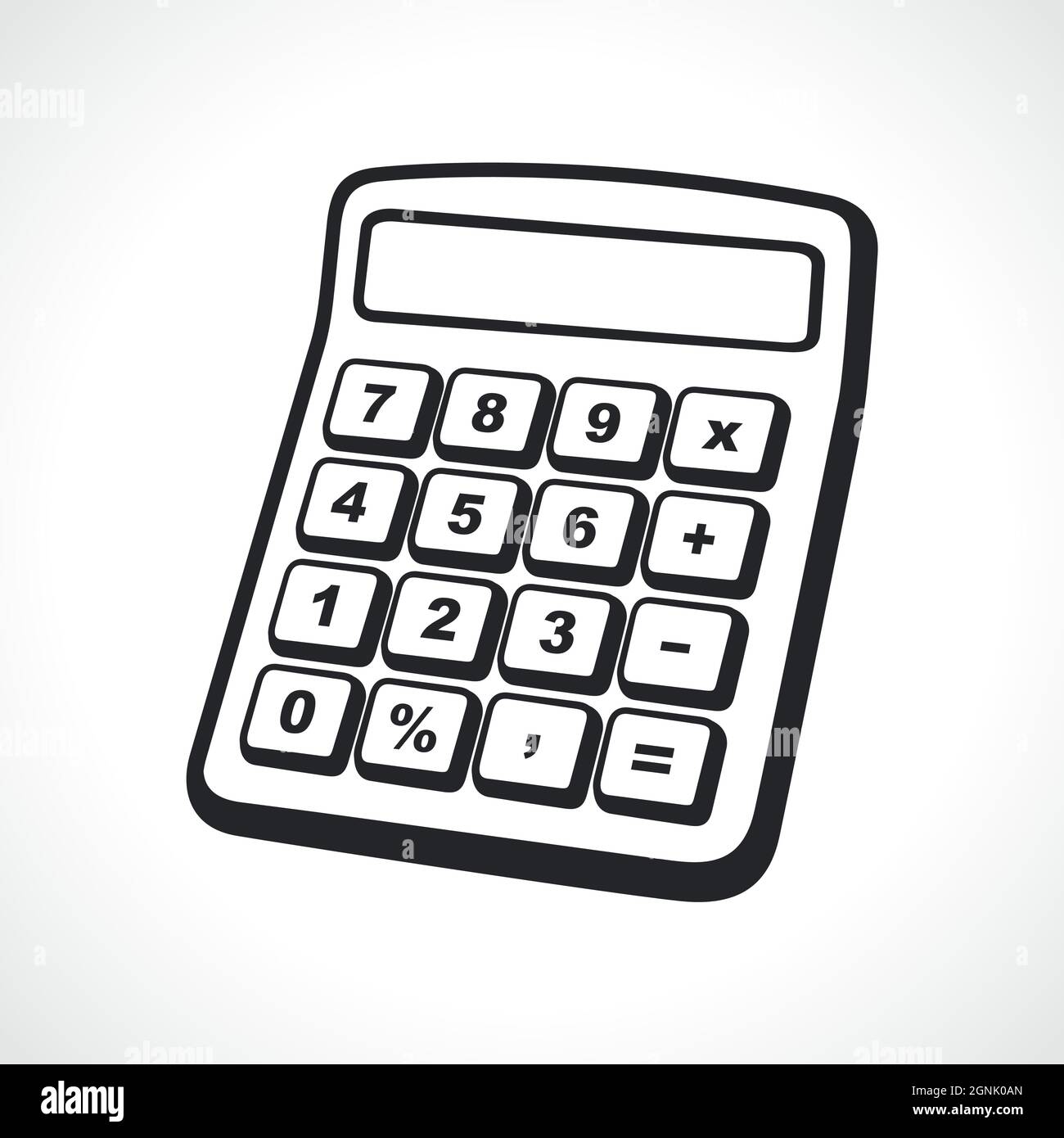 calculator black and white illustration isolated cartoon Stock Vector Image  & Art - Alamy