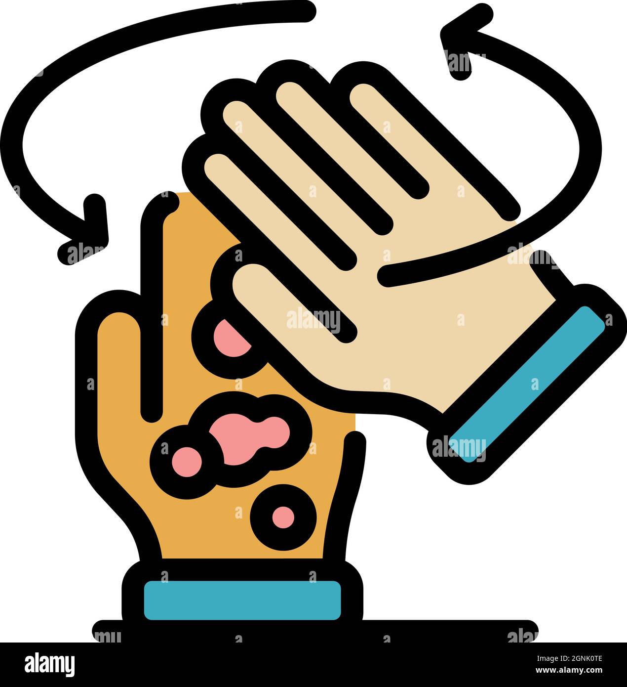 Wash hands icon. Outline wash hands vector icon color flat isolated ...