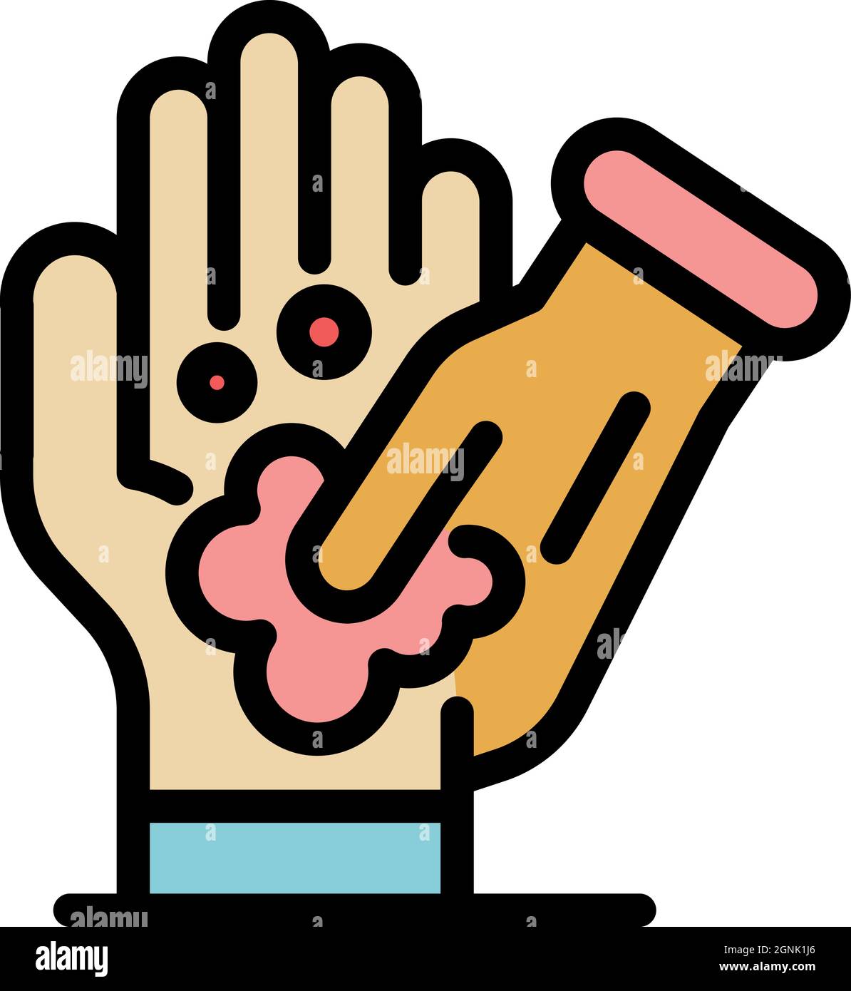 Hands sanitizer icon. Outline hands sanitizer vector icon color flat ...