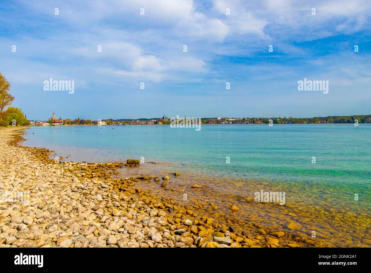 Lake Constance Bodensee landscape panorama from the Seeburgpark in ...