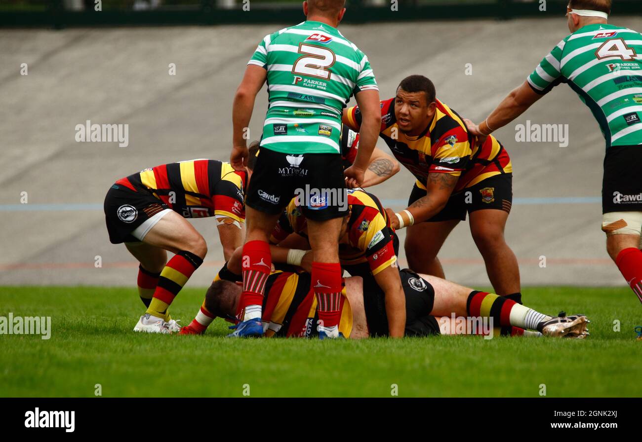 Carmarthen Quins RFC v Llandovery RFC 2021 Stock Photo