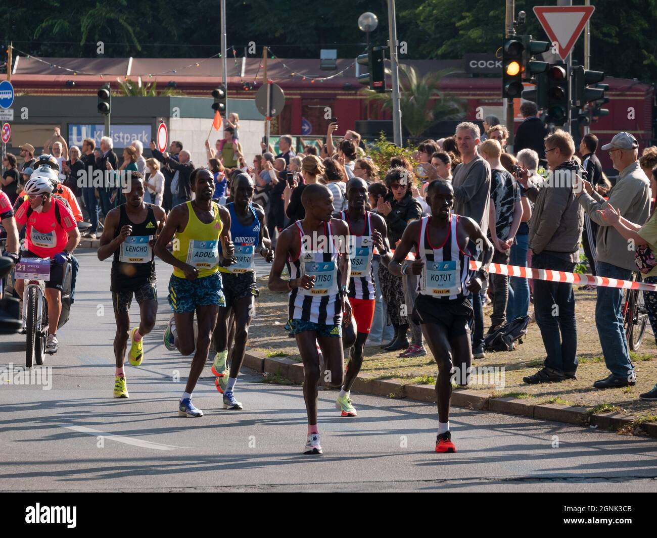 Leading Group At Berlin Marathon 2021 With Winner Guye Adola Stock Photo