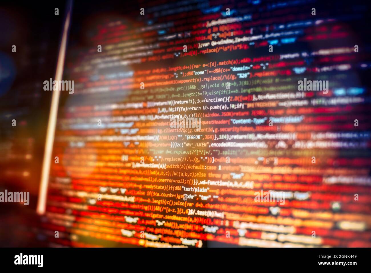 Web programming functions on laptop on laptop. IT business. Python code ...