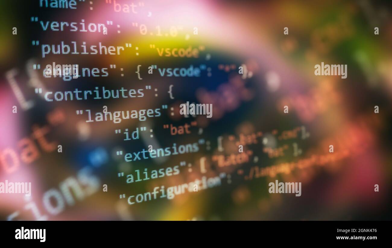 CSS, JavaScript and HTML usage. Monitor closeup of function source code ...