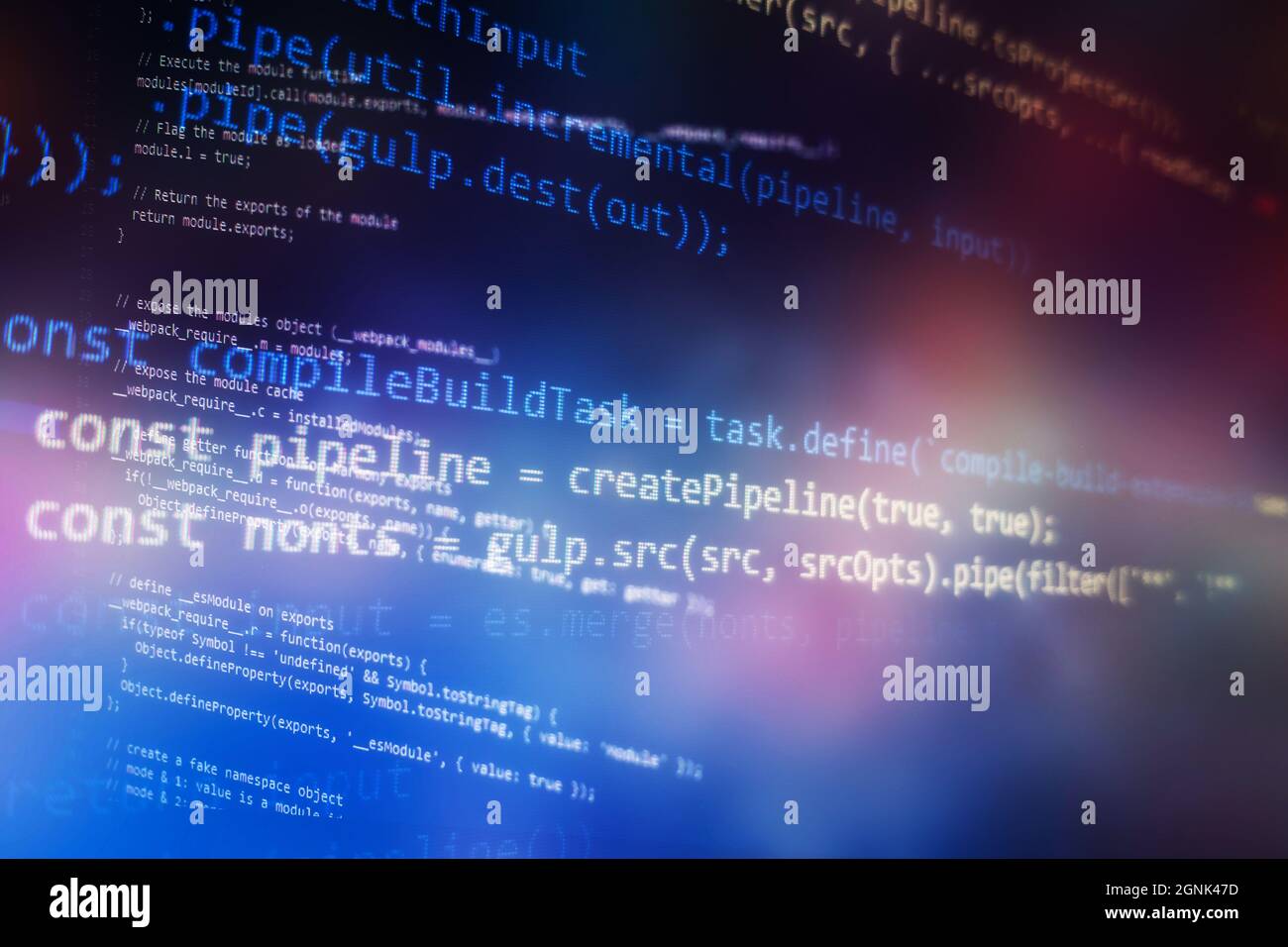 Desktop PC monitor photo. Javascript functions, variables, objects ...