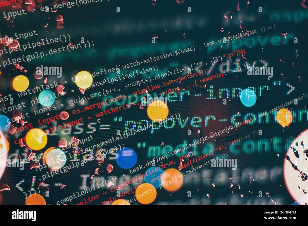 Website development. Server logs analysis. Closeup developing programming and coding technologies. Developer working on web sites codes in office. Stock Photo
