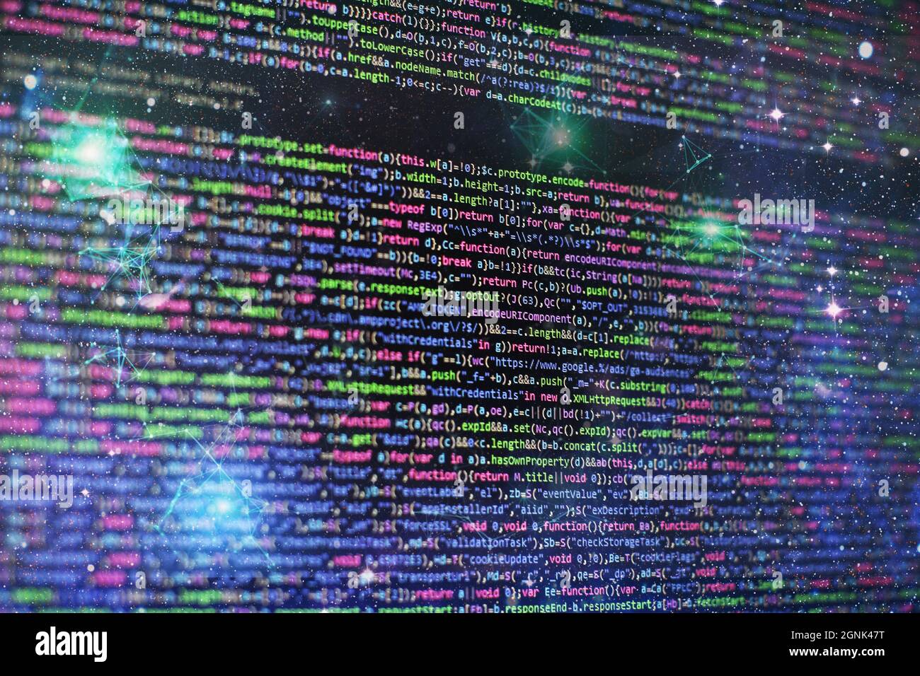 Website development. Server logs analysis. Closeup developing programming and coding technologies. Developer working on web sites codes in office. Stock Photo