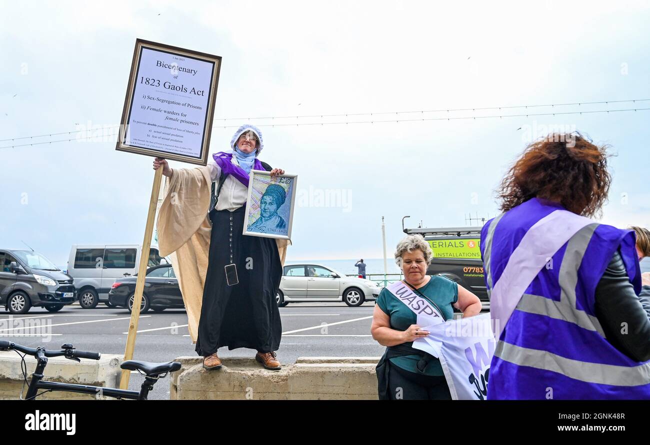 Brighton UK 26th September 2021 - Protesters  at the Labour Party Conference being held in the Brighton Centre  : Credit Simon Dack / Alamy Live News Stock Photo