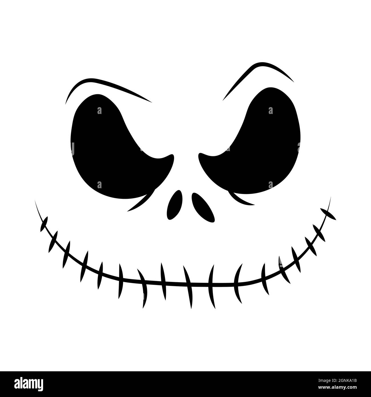 Skellington. halloween jack faces silhouettes. Vector Halloween Faces. The nightmare before christmas. Jack Stock Vector