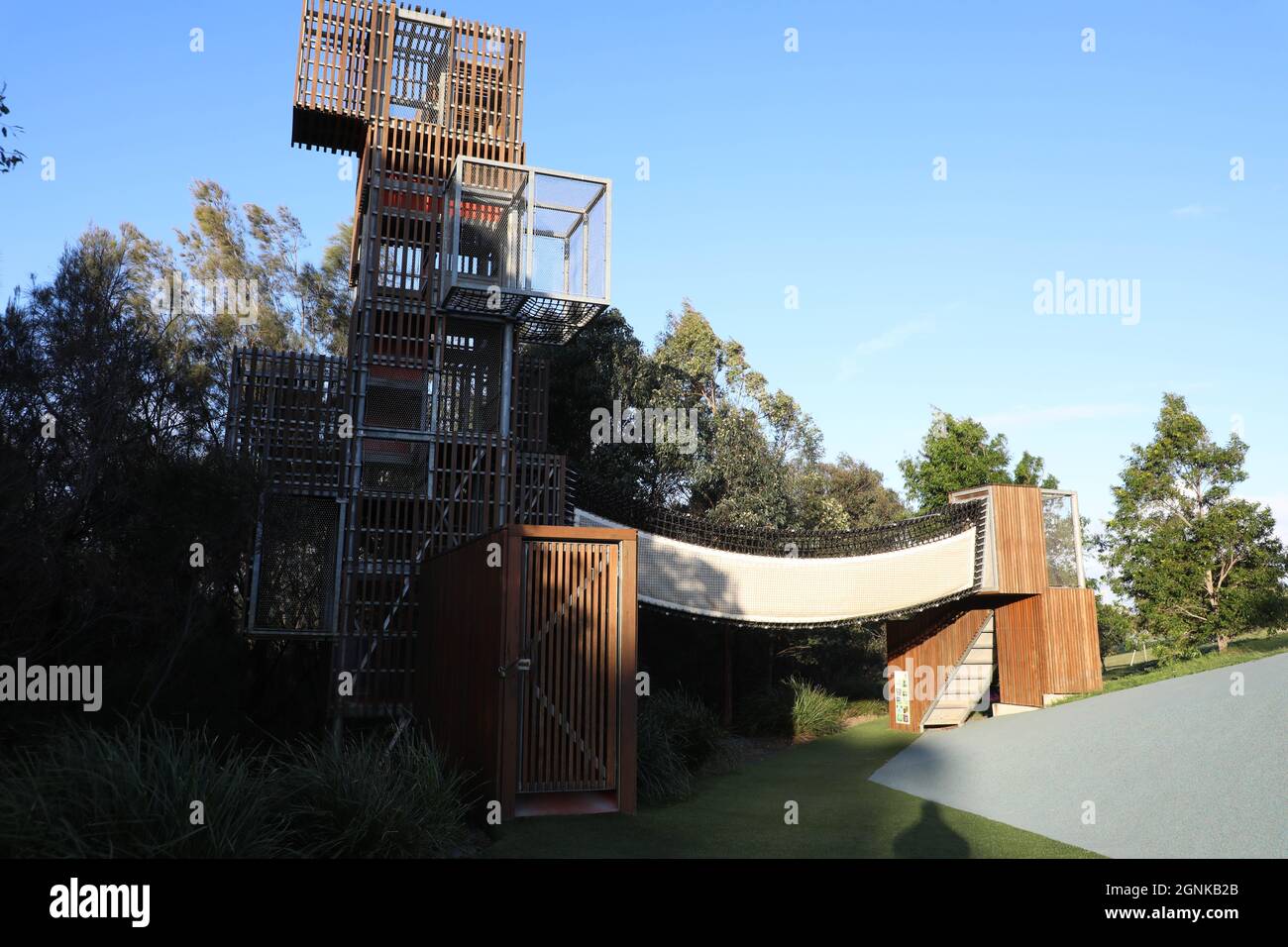 The treehoue at Blaxland Riverside Park, Jamieson St, Sydney Olympic Park NSW 2127 Stock Photo